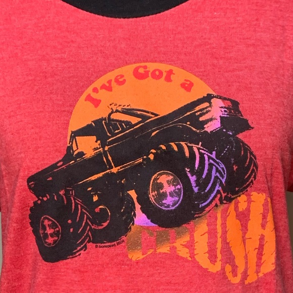 Fun Cap Sleeve Tshirt XL Junior’s with Monster Truck Graphic NEW - Picture 2 of 6